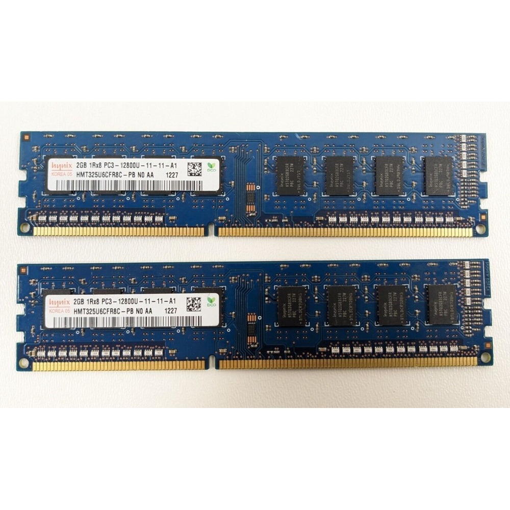 Hynix 4GB (2x2GB) DDR3 1Rx8 PC3-12800u-11-11-A1 Desktop RAM Memory HMT325U6CFR8C